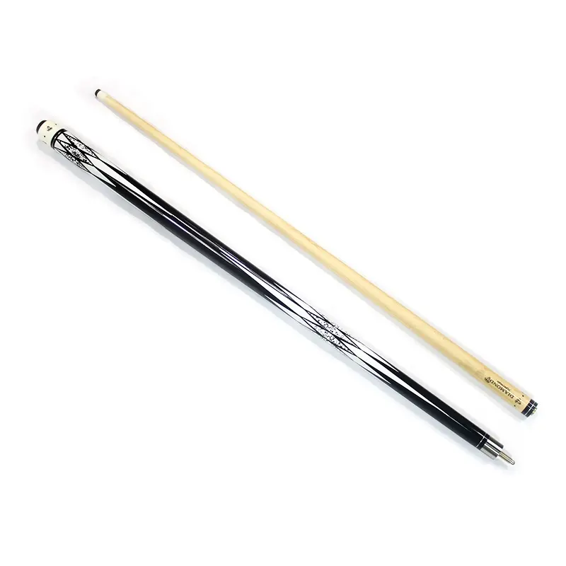 White Color Diamond Maple Wood 58" Inch 13mm Tip 1/2 Jointed Billiard Pool Cue Stick