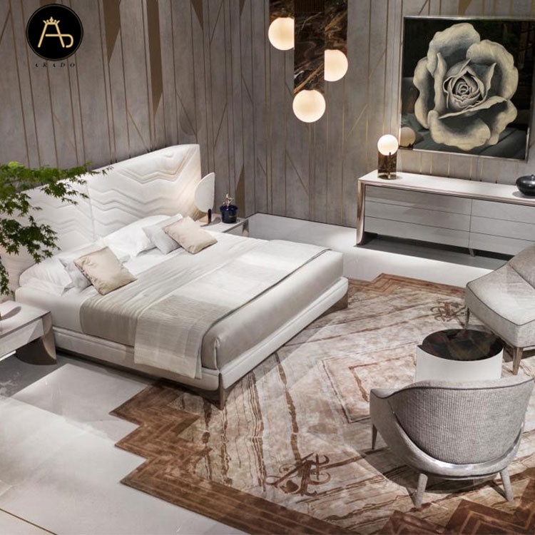 Italian luxury design Bedroom furniture king size royal luxury soft bed