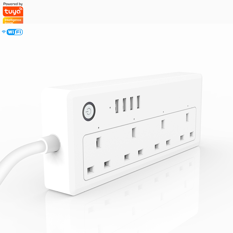 E-starri Tuya Wi-Fi 4/4 способов умная штепсельная вилка постоянного тока выход USB зарядка расширители удаленное управление с помощью приложения Smart мощность пропилен-каучука прокладки с Alexa