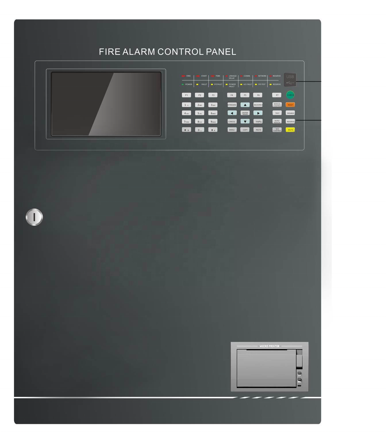 Mini Printer Control Panel Smoke Detection Fire-Proof Analog Intelligent Addressable Fire Alarm System
