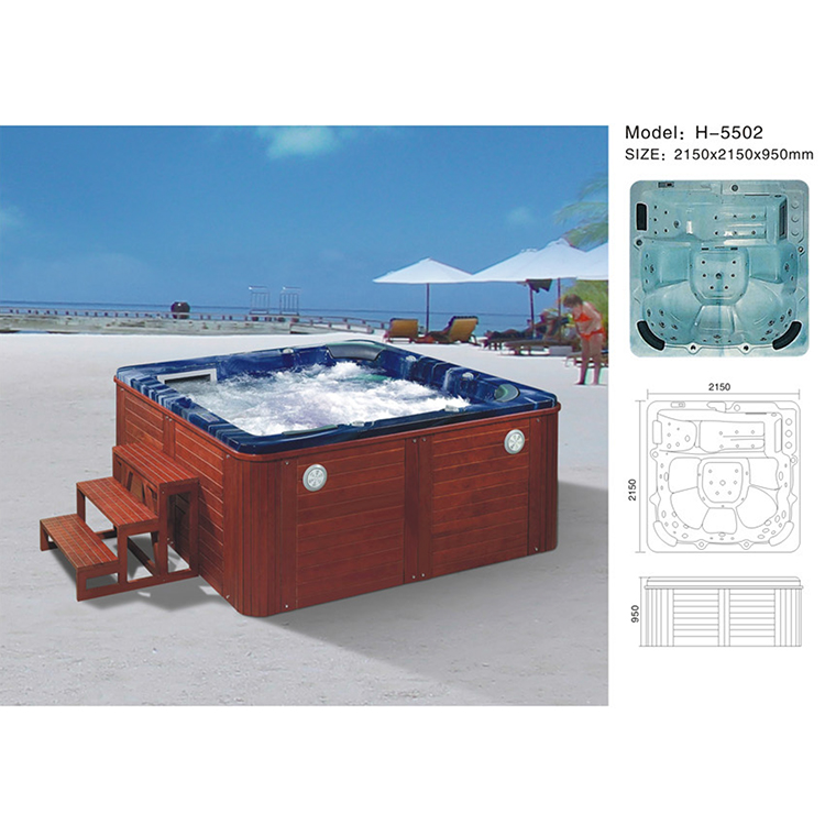 For Adult Six person outdoor Bathtub Hotel Massage Hot Tub Outdoor European Spa with Lights