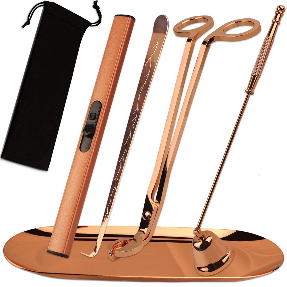 Luxury custom metal stainless steel wick trimmer candle scissor candle wick trimmer set