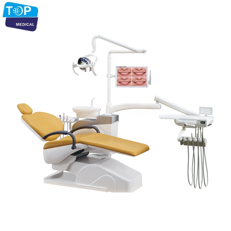 Lowest price high quality Luxury medical equipments full set comprehensive oral dental chair unit leather fauteuil dentaire