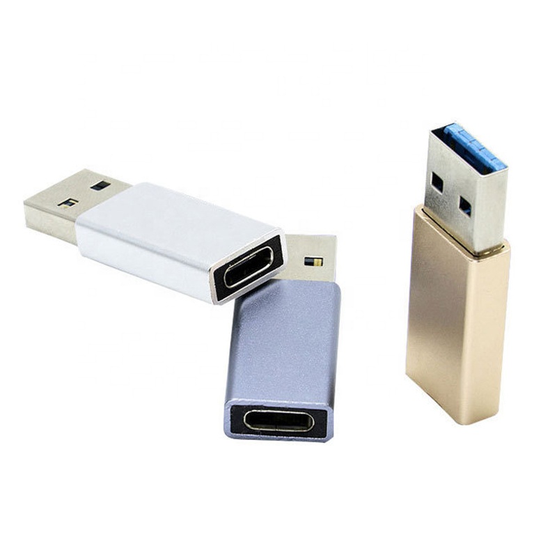 Оптовая продажа, Переходник usb 3,1 типа c мама-usb A 3,0 папа с корпусом из алюминиевого сплава
