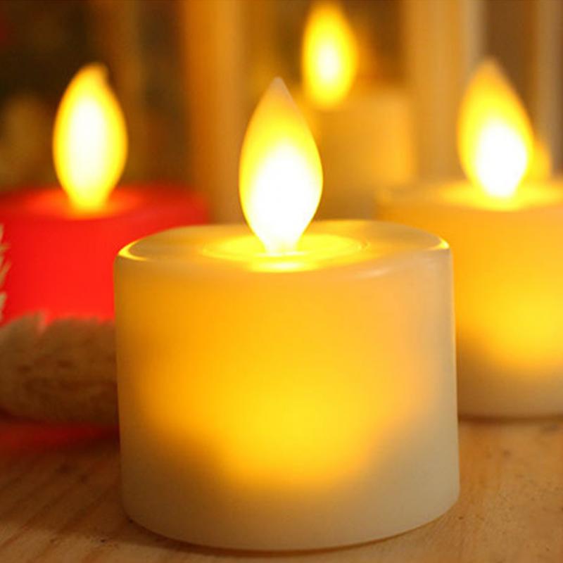 Home Decoration LED Tea Light Candles 6 colors Electric Candles Super Realistic Flameless Bright Flickering Battery Powered