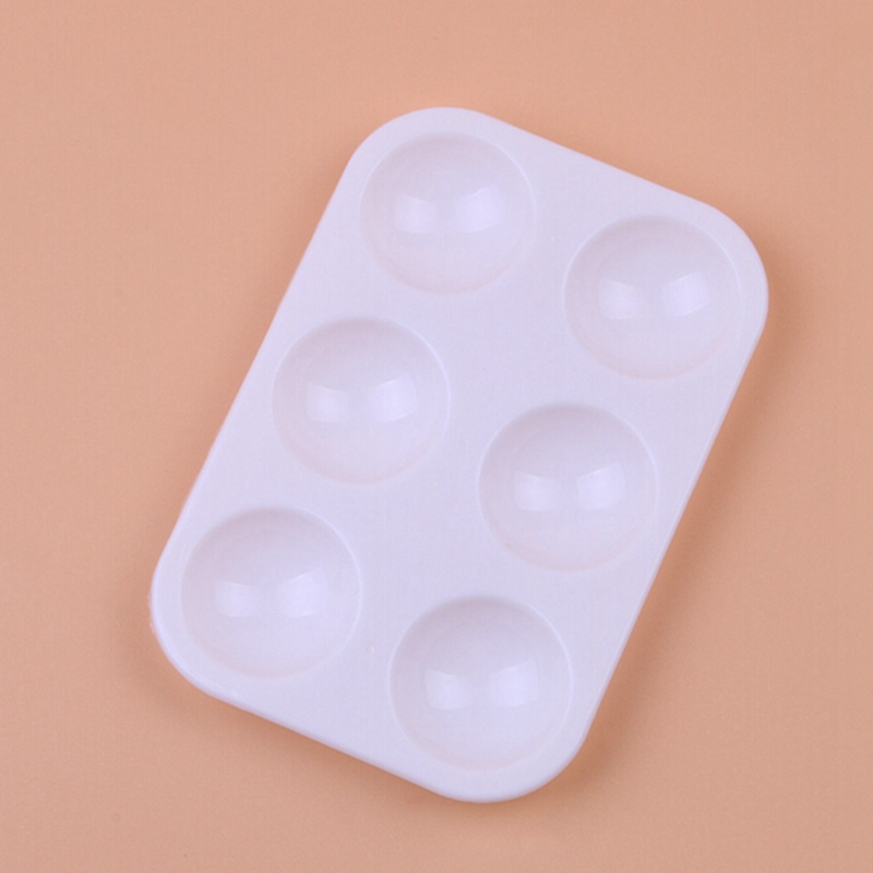 Amazon Hot Sellings Rectangle 6 Wells Plastic Paint Palette Palette Tray for Mixing Watercolor Acrylic Paint