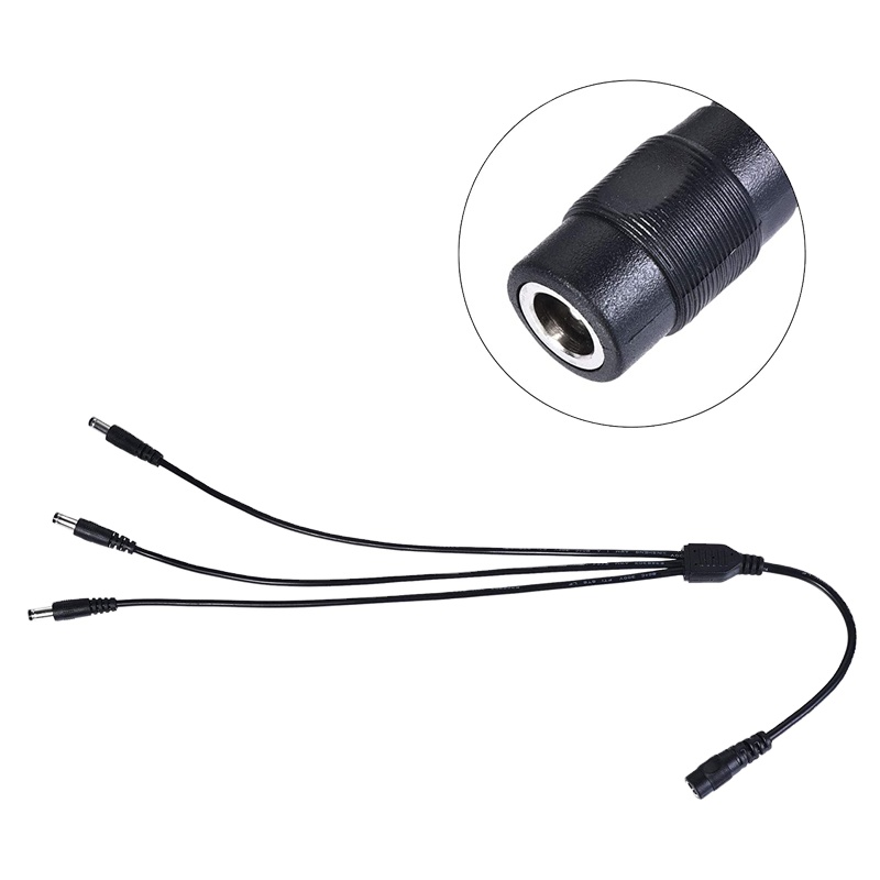 For CCTV/ Surveillance /Cameras 12V 3A Splitter Lead 1 Female To 3Male Power Cord Adapter 5.5x2.1 mm DC Power Extension Cord