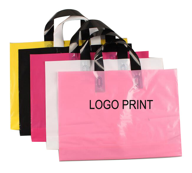 Plastic Large Multi-color Promotional Shopping Bags Gift Bag with Loop Handle