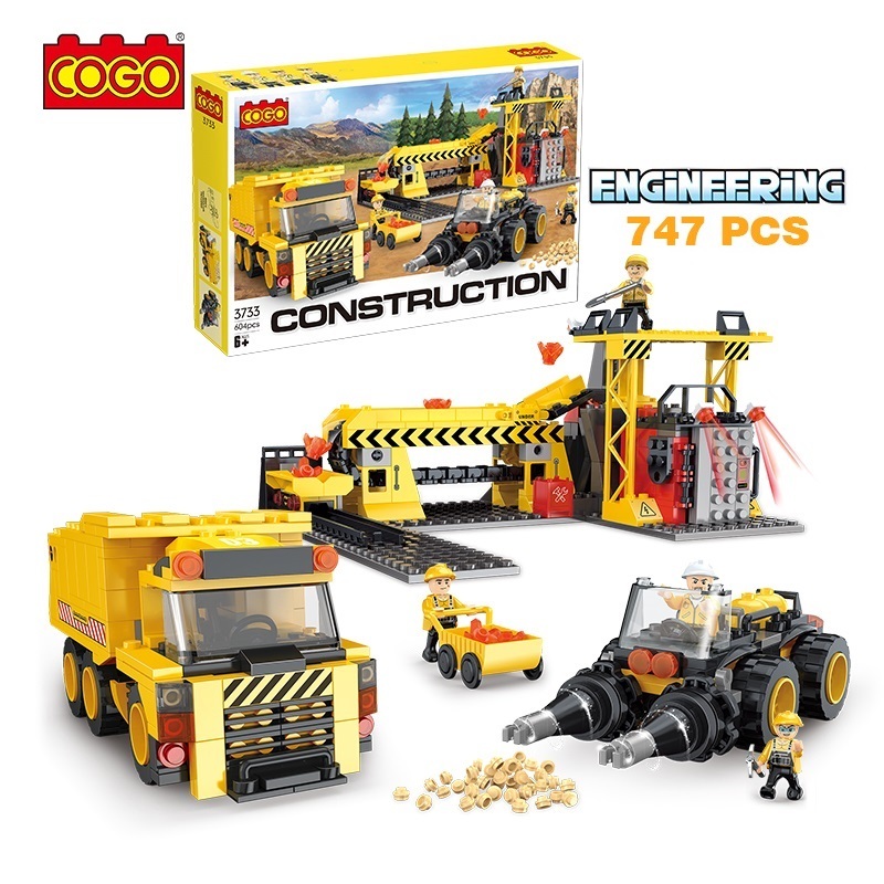 COGO hot sale Engineering car DIY building blocks kids brick toys