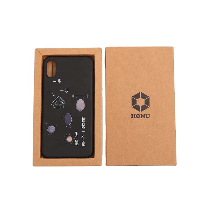 Custom Black Paper Sliding Drawer Cell Phone Case Cover Packaging Box With Logo