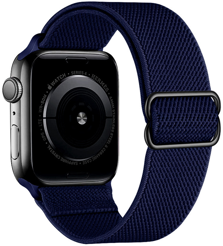 Ремешок резиновый для Apple watch band 44 мм 40 мм 38 мм 42 мм, регулируемый эластичный нейлоновый соло-браслет для iWatch series 3 4 5 6 se