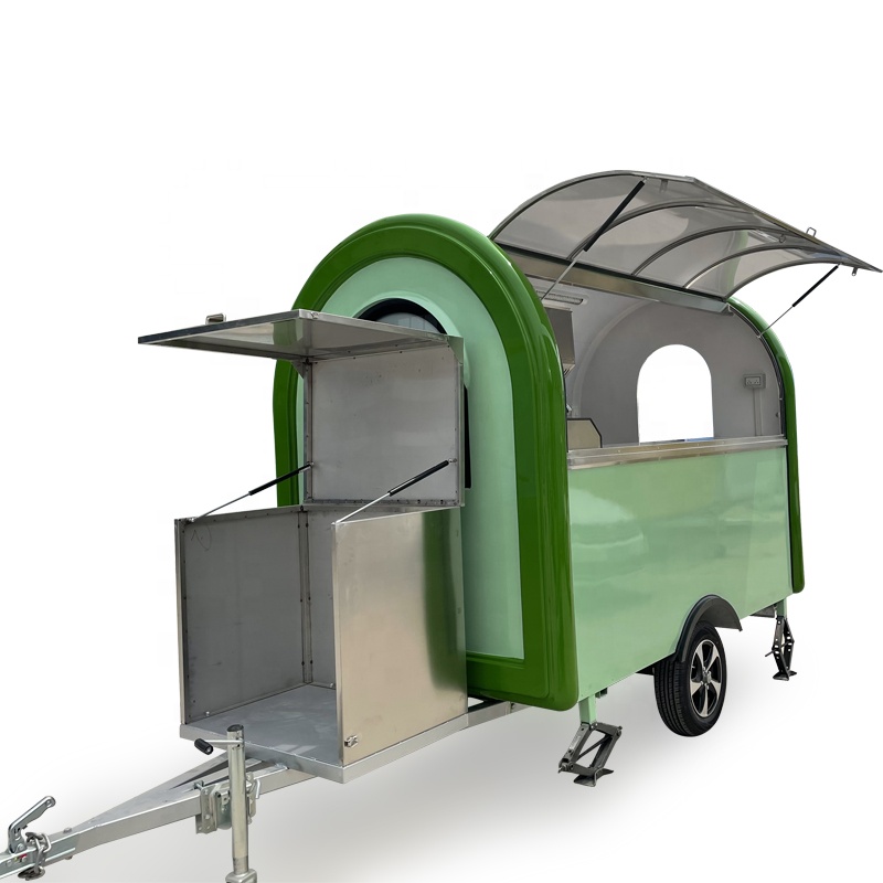 Shanghai multifunctional fast food concession mobile camping cart/ BBQ fiberglass candy bakery equipment camper mobile trailer
