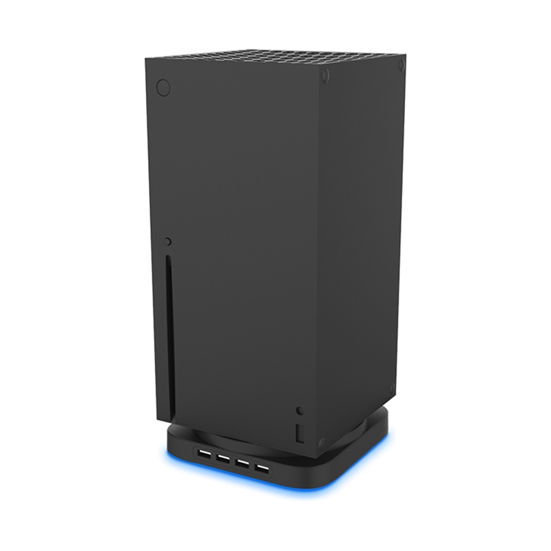 CoolRabbie Stand Blue Light Vertical Stand for Xbox Series X Game Console with 4 USB Hub Ports For Xbox Series X Stand Holder