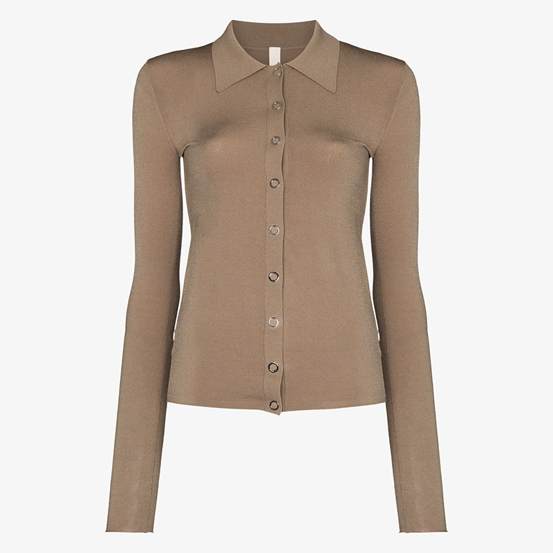 Sweater manufacturer women's autumn fashion solid color long sleeved women knitted cardigan