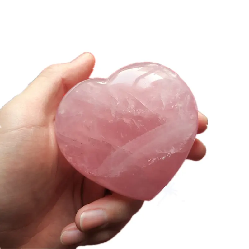 Good shape well polished rose crystal heart pink rose quartz stone heart for cheap wholesale