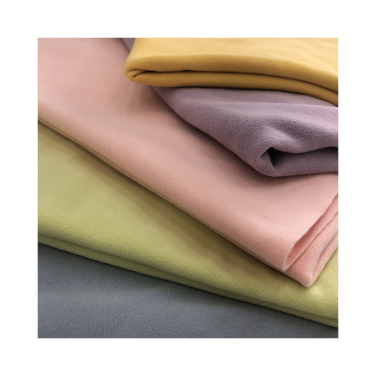 Chinesischer Hersteller Polyester Double Sides knitted Soft Fabric 90% Polyester 10% Spandex 185cm 260gsm For Blanket Garments
