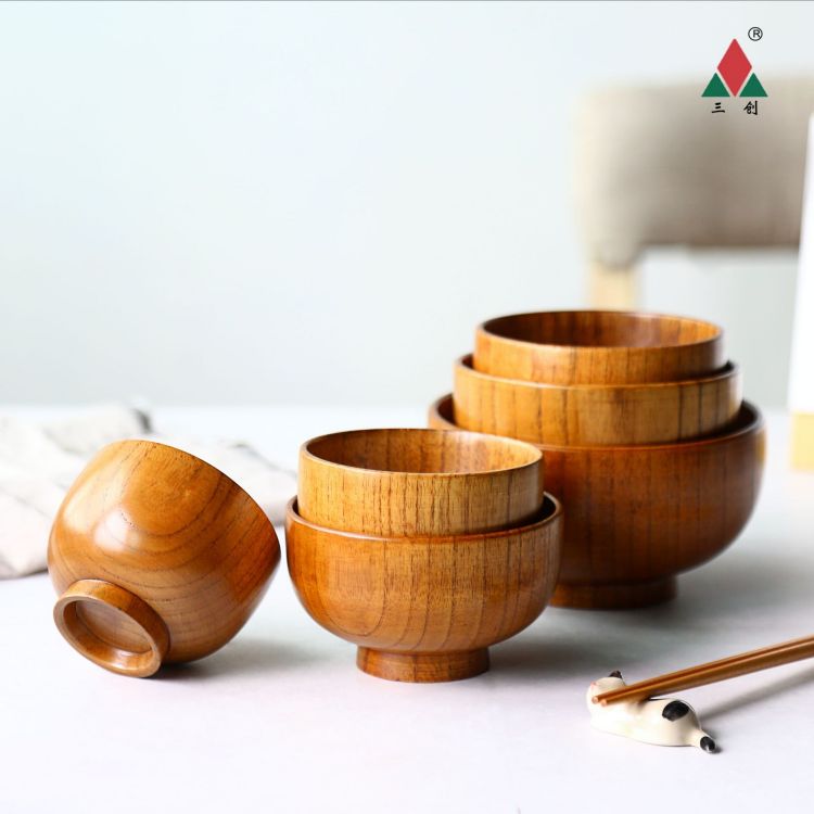 Pemphis High Quality Wooden Bowl Salad Bowl Set of Different Size Natural Bowls