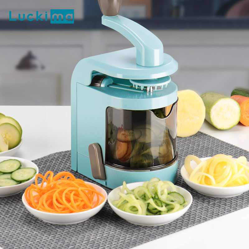 Multi-Function Manual Veggie Spiralizer Vegetable Slicer Vegetable Pasta Maker Mandoline Slicer for Low Carb Paleo Gluten-Free