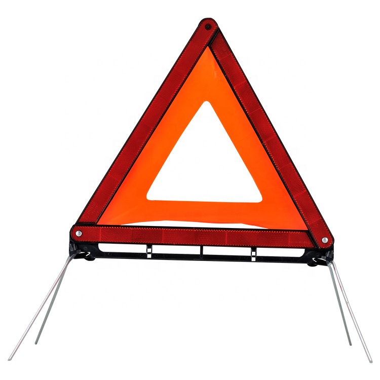 High Visibility Foldable Plastic Reflective Car Triangle Warning Sign