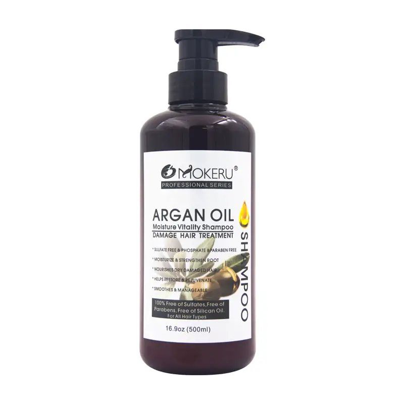 MOKERU hair shampoo brands argan oil anti dandruff shampoo with private label organic herbal shampoo sulphate free