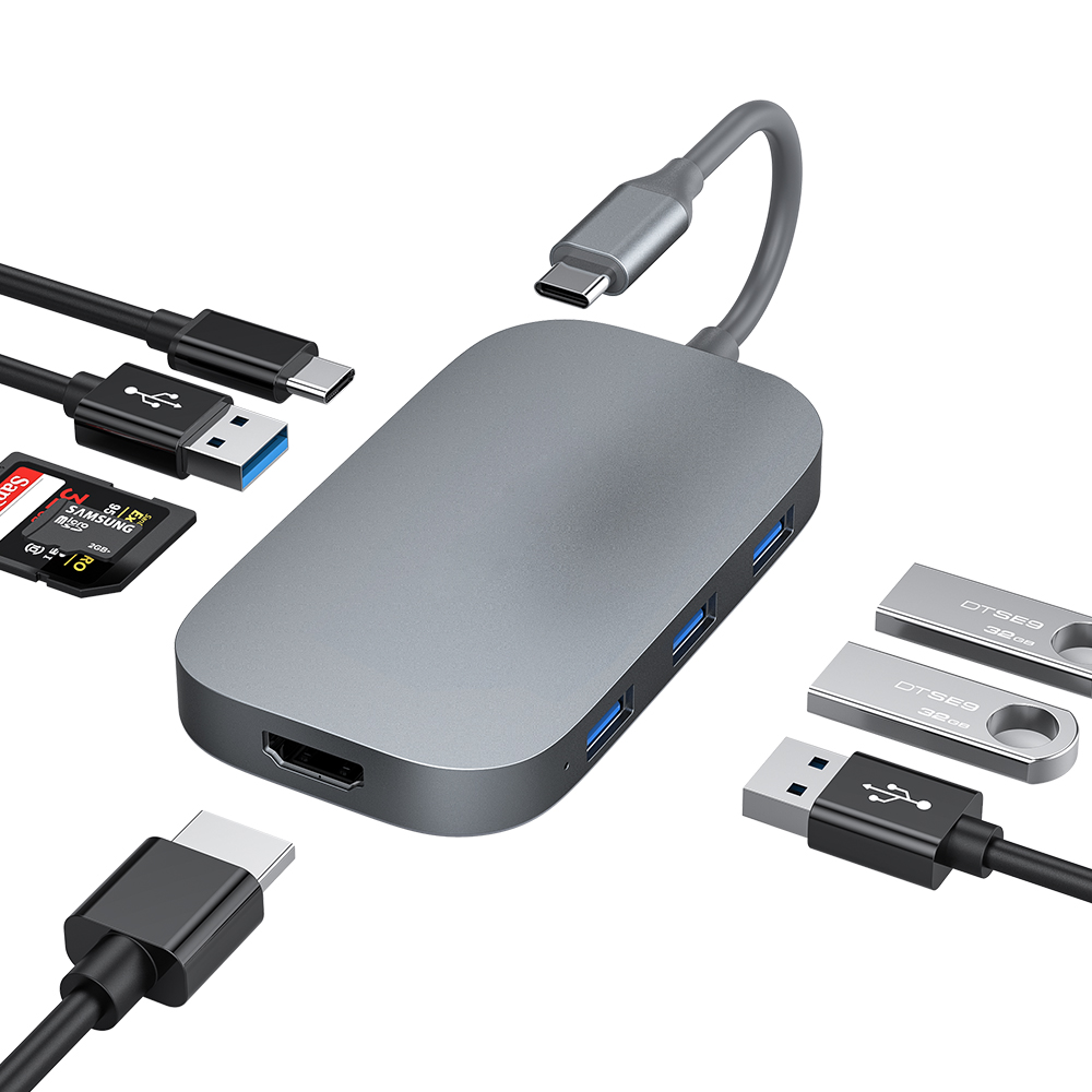 8 портов комбо кард-ридер HD MI адаптер-концентратор, Usb Type C скорость концентратор