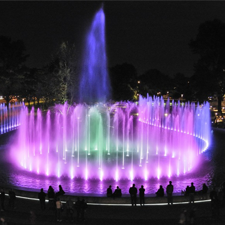 Outdoor shining led lighted stainless floating dancing water fountain