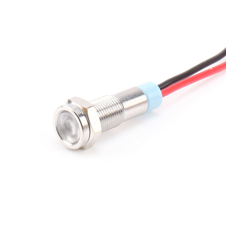 Good Quality 6mm IP67 Waterproof 2.4~220 AC/DC LED white Signal Lamp METAL indicator light 12v