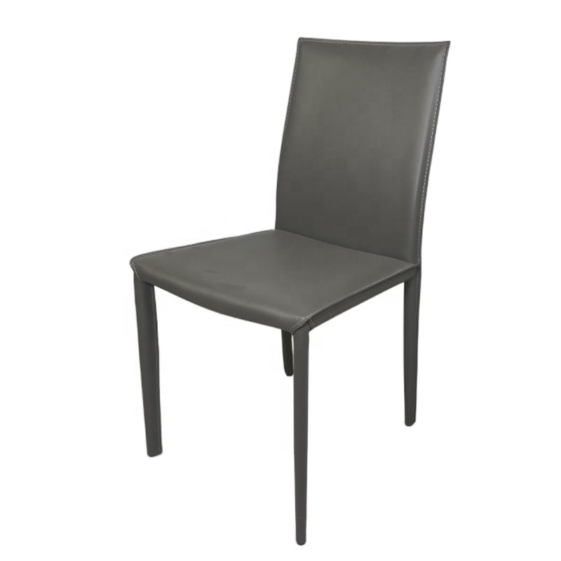 Nordic modern minimalist brown leather art dining chair study chair for hotel chair
