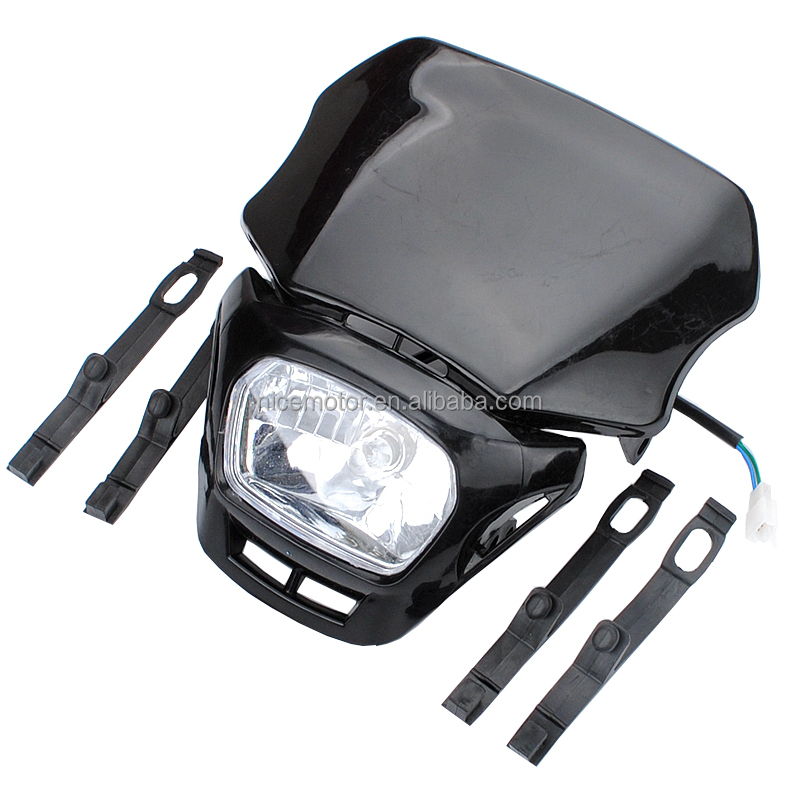 12V Modified headlights Head Light Lamp + Strip Trail Motrocycle Motorcross Dirt PIT Bike