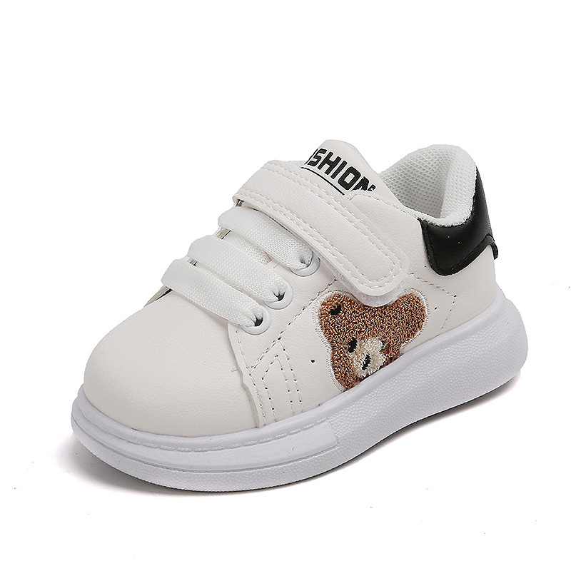 Hot Sell Children's Sports Shoes Cute Plush Bear Girls Small White Shoes Boys Casual Sneakers EVA Rubber Spring and Autumn