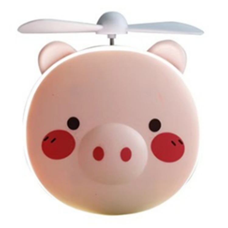 Piggy makeup mirror pink with light mini fan rechargeable portable LED light beauty mirror artifact cute