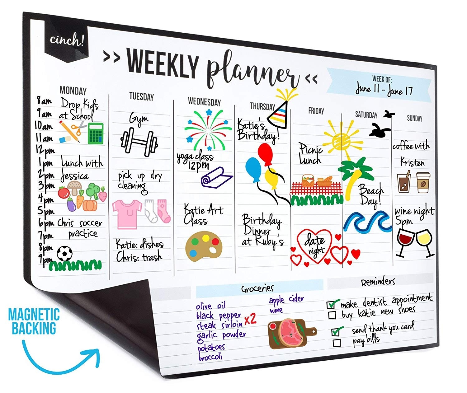 Custom Factory Removable Weekly Dry Erase Planner Board Fridge Schedule Magnetic Magnetic Monthly Calendar
