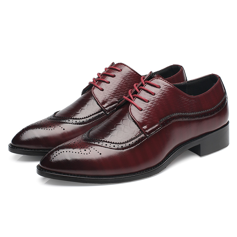 Christmas gift 2021 new high-quality men's leather shoes black formal business casual shoes