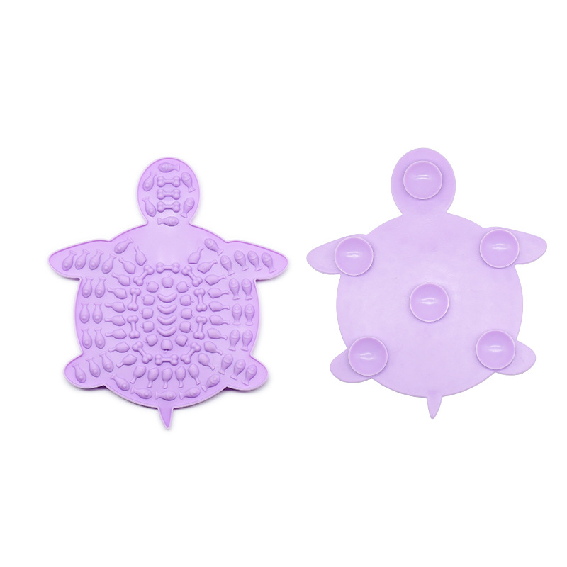 Silicone Dog Feed Lick Mat with Suction Turtle Type Pet Licking Pad for Vet Visiting Feeding