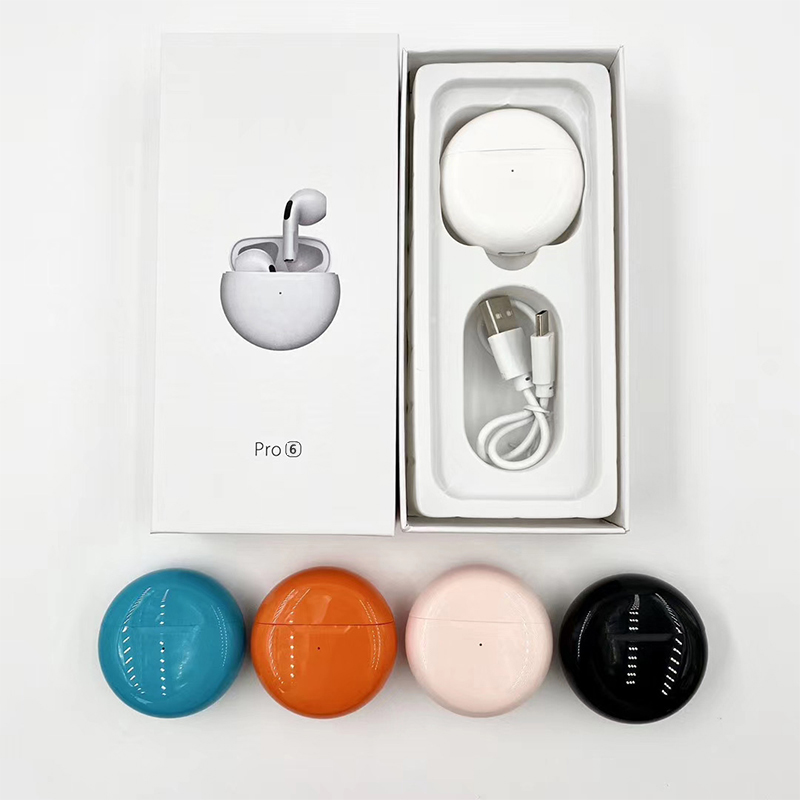 Pro6 Special Design And New Colorful Blue Tooth Headphones Super Sound Bass Mini Earphones Wireless Earbuds Tws Pro 6