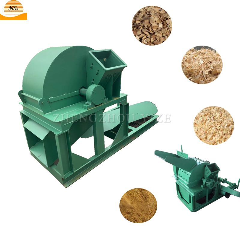 Sawdust wood grinder hammer mill crushing multifuction diesel engine wood crusher machine