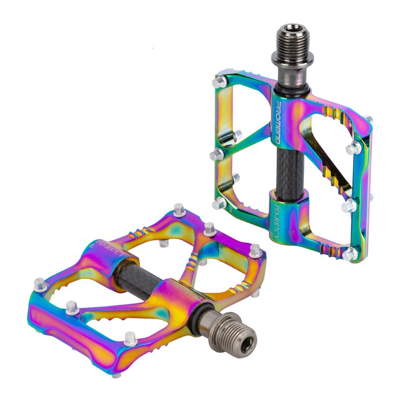Bicycle Pedal Colorful Mountain Bike Pedals Anti-skid 3 Bearing Carbon Fiber CNC MTB Road Cycling Pedal