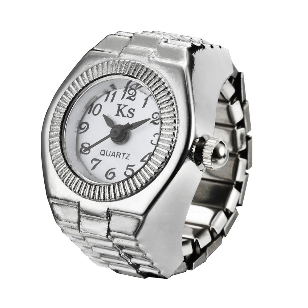 2021 wholesale Platform hot sale Round simple all-Match Finger Ring Watches Adjustable Size alloy creative couple ring watch