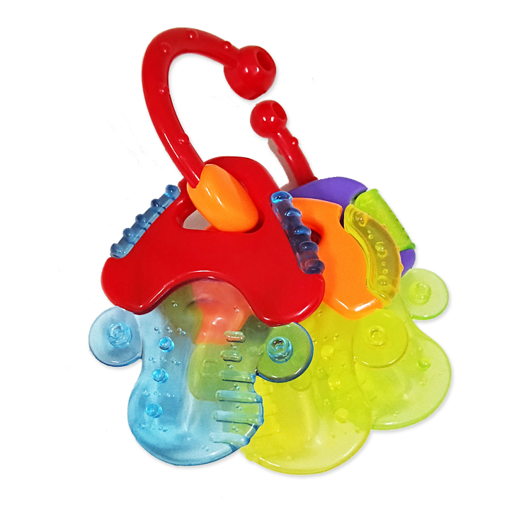 Infant training toothbrush safe chow transparent baby ice gel teether keys toy