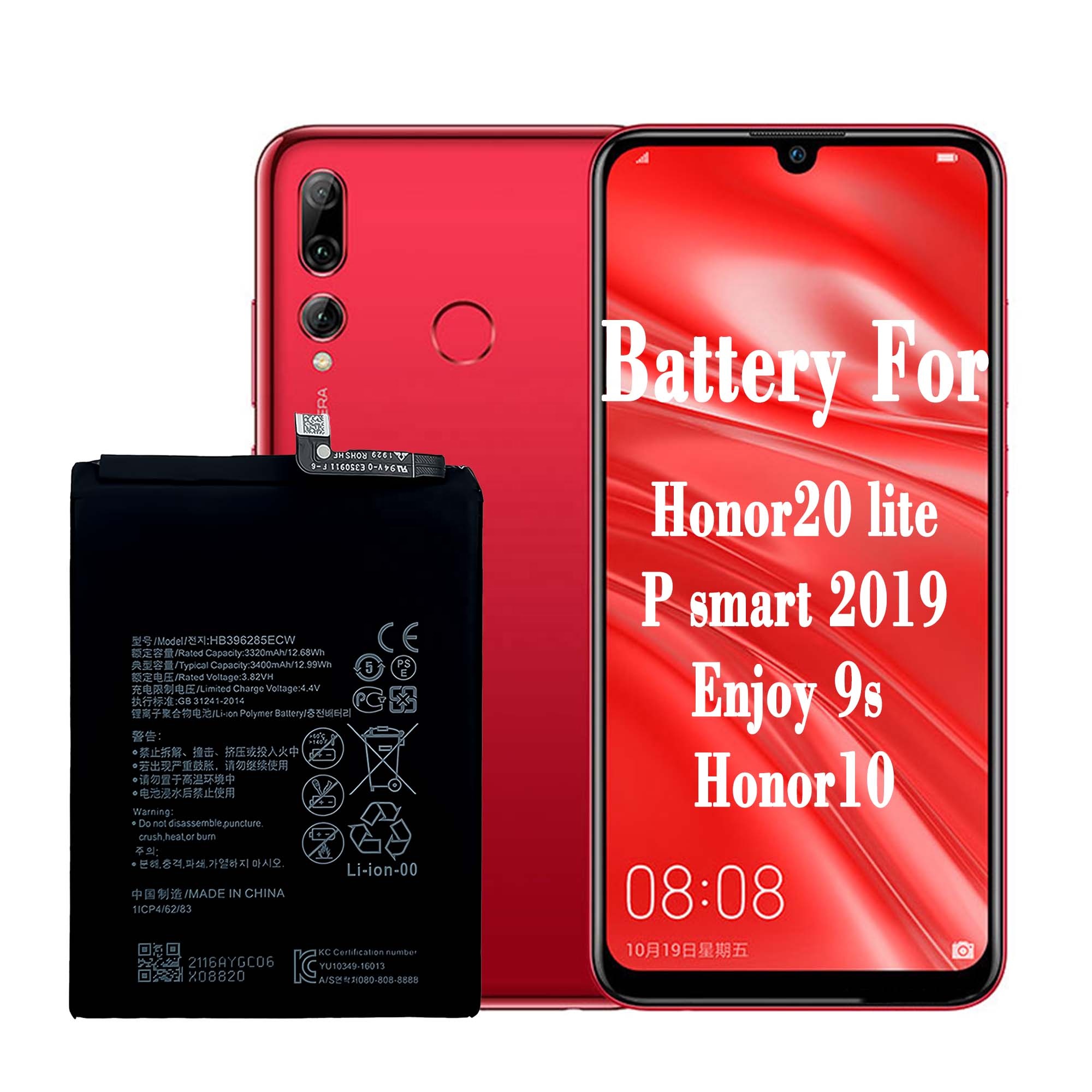 OEM HB396285ECW100% Original capacity mobile phone Battery for Huawei P20 original battery Honor 10 Enjoy 9s Psmart 2019