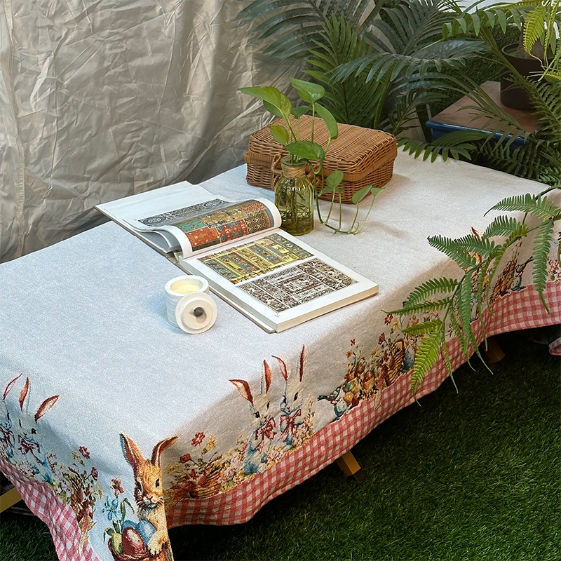 LOW MOQ Custom Home Use Yarn-Dyed Tablecloth Rectangular Tablecloth and Picnic Mat