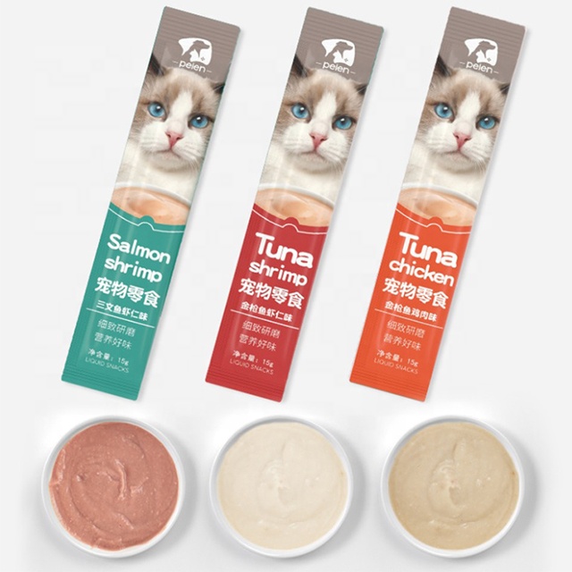 China Manufacturer Wholesale 15g Delicious Wet Cat Snacks Nutritious Cat Treats Snacks