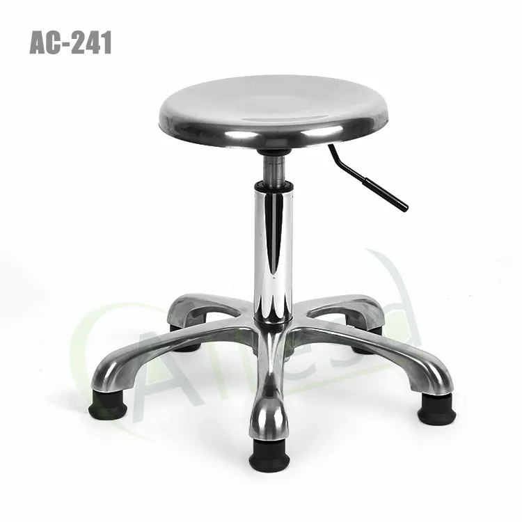 Laboratory Stainless Steel Metal Round Stool Chair ESD Anti Static Lifting Stool for Lab