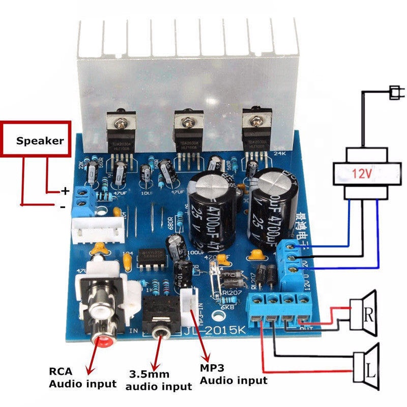 XH-M553 TDA2030A 18Wx2 + 30W 2,1 канальная Плата усилителя стереозвука сабвуфера
