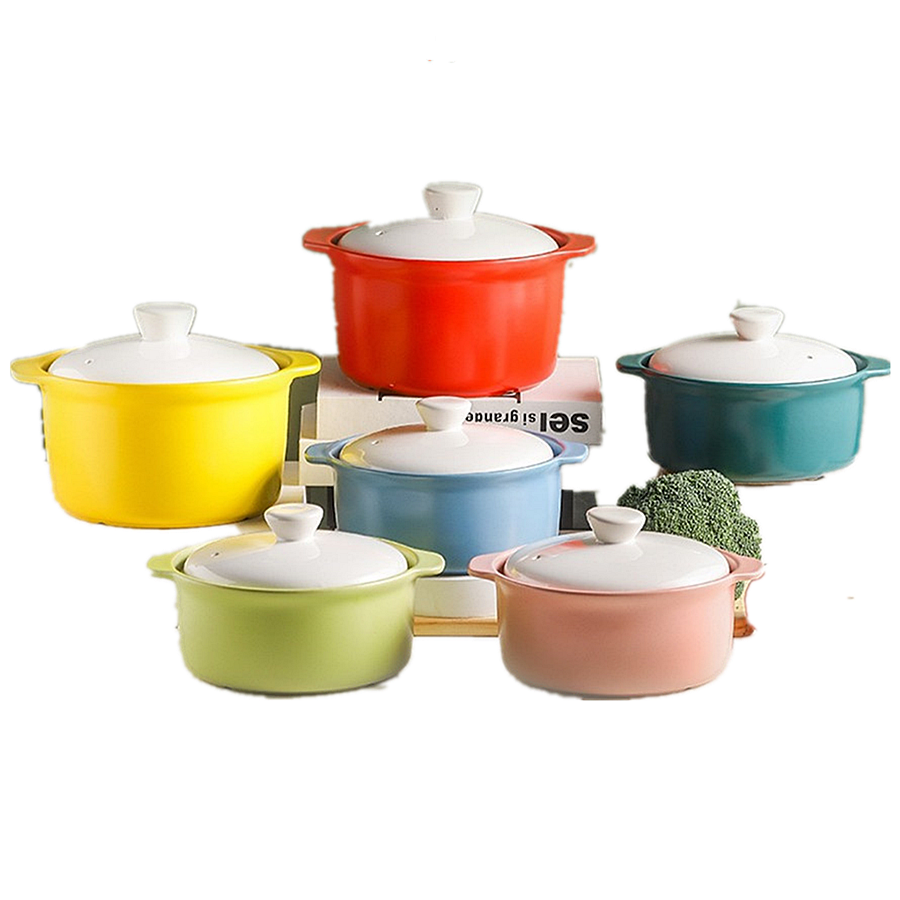3.5L Macaron color household gas stove cookware stew soup stew meat gift box kitchen ceramic casserole