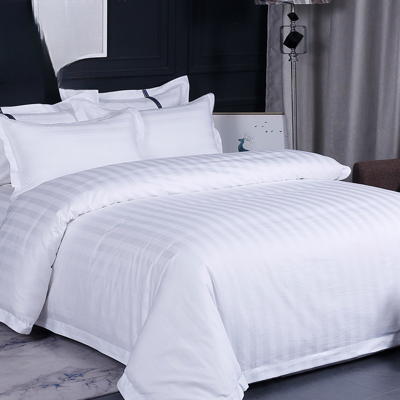 Hotel Bedding Set Plain White Bed Sheets Solid Color Bedroom Sets Cotton Hotels linens