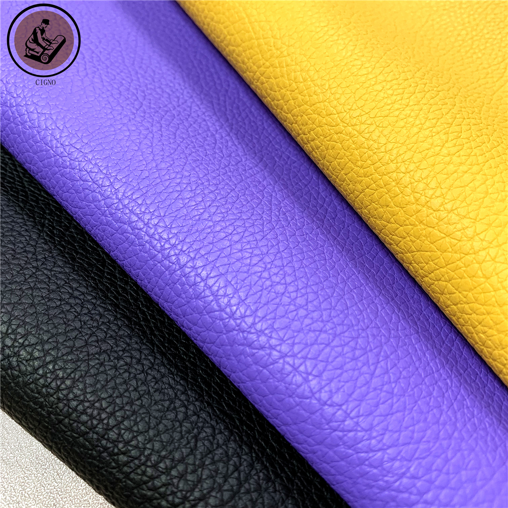 boze cigno leather Eco-friendly litchi grain embossed PU faux leather for handbags shoes bags notebook recycled leather