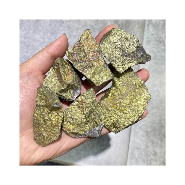 Rock Stone Ornament Natural Chalcopyrite Mineral Specimen For Teaching