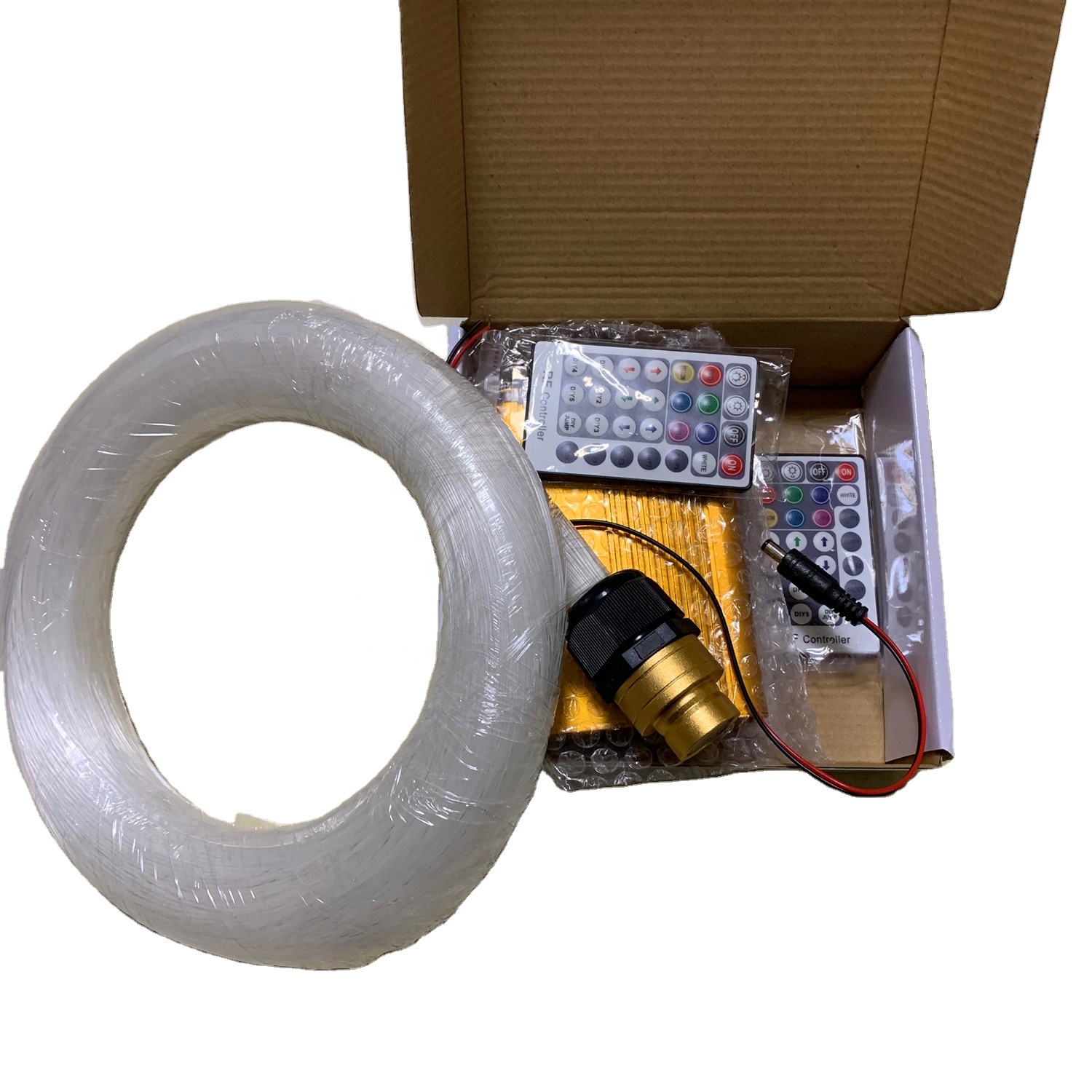 12v 18 Вт rgbw мерцание led световой движок с 1,0 мм 300 шт. 3 м/шт. волокно PMMA) со светящимся пластмассовым наконечником комплект для крыши автомобиля