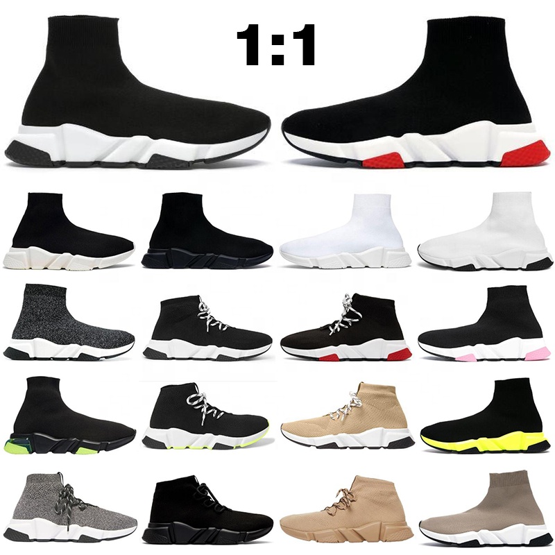 Men women casual high top for Balanciaga Triple S shoes black white red Cristal Beige Grey tennis shoes men's fashion sneakers